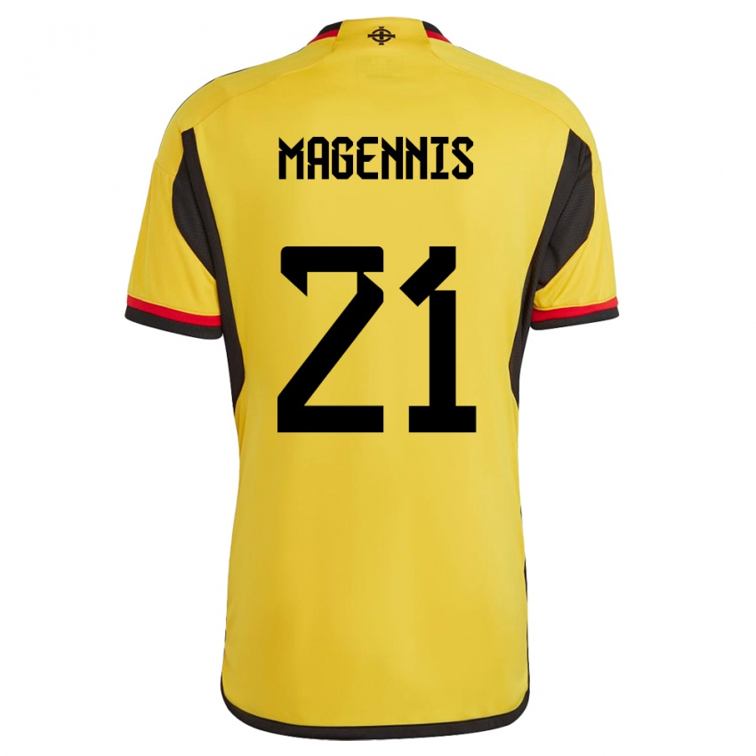 Herren Nordirland Josh Magennis #21 Weiß Auswärtstrikot Trikot 24-26 T-Shirt Schweiz