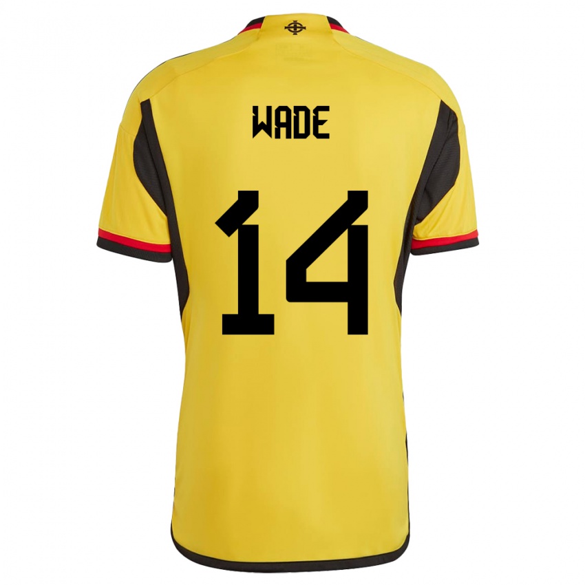 Herren Nordirland Lauren Wade #14 Weiß Auswärtstrikot Trikot 24-26 T-Shirt Schweiz