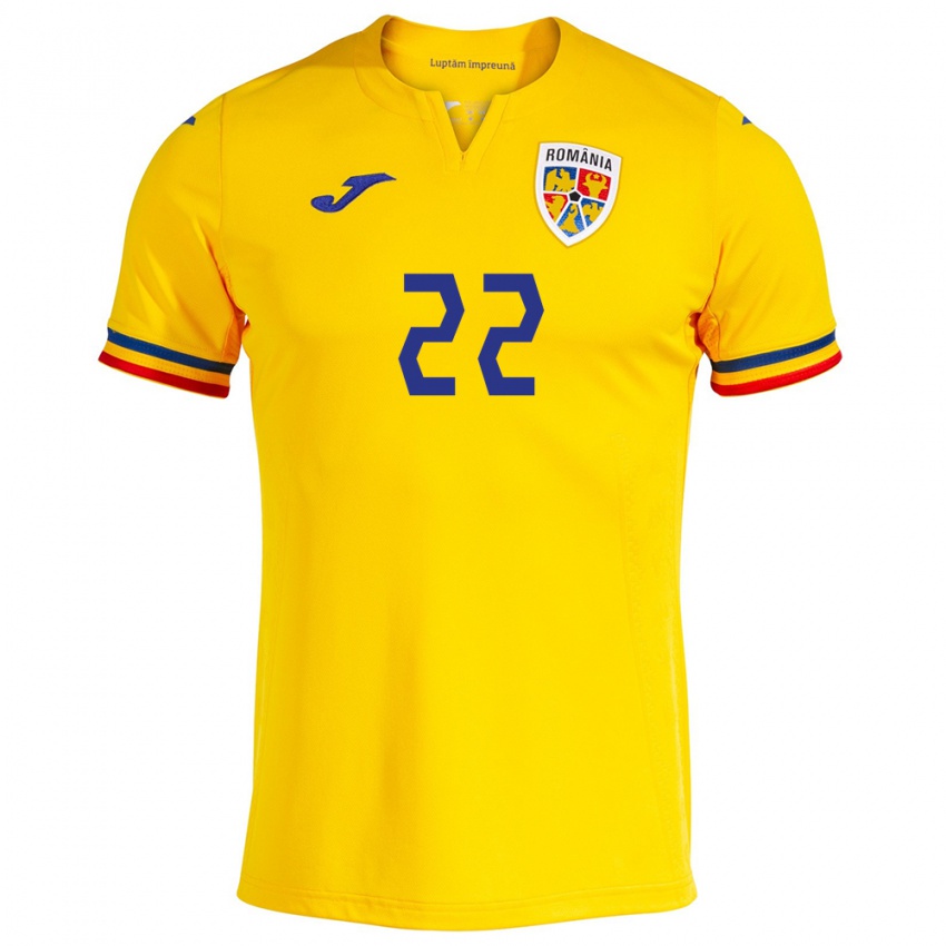 Damen Rumänische Vladislav Blănuță #22 Gelb Heimtrikot Trikot 24-26 T-Shirt Schweiz