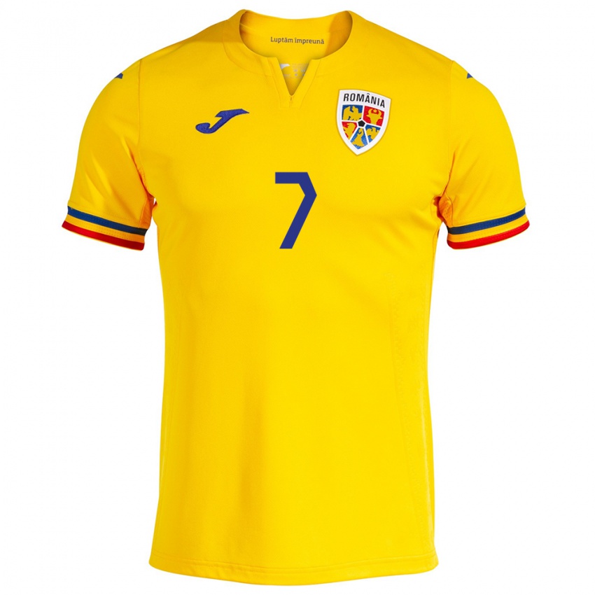 Damen Rumänische Ștefan Bodișteanu #7 Gelb Heimtrikot Trikot 24-26 T-Shirt Schweiz