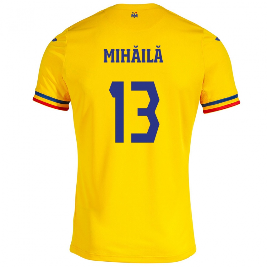 Damen Rumänische Valentin Mihăilă #13 Gelb Heimtrikot Trikot 24-26 T-Shirt Schweiz