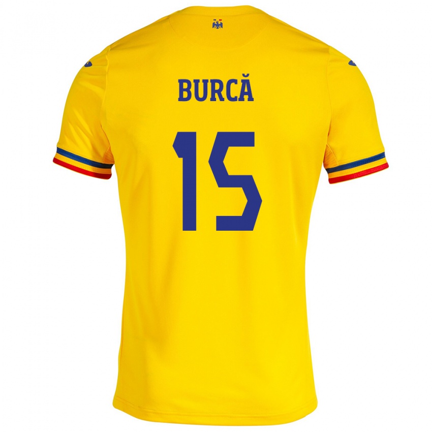 Damen Rumänische Andrei Burcă #15 Gelb Heimtrikot Trikot 24-26 T-Shirt Schweiz