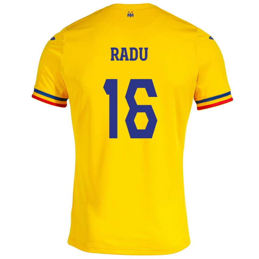 Damen Rumänische Andrei Radu #16 Gelb Heimtrikot Trikot 24-26 T-Shirt Schweiz