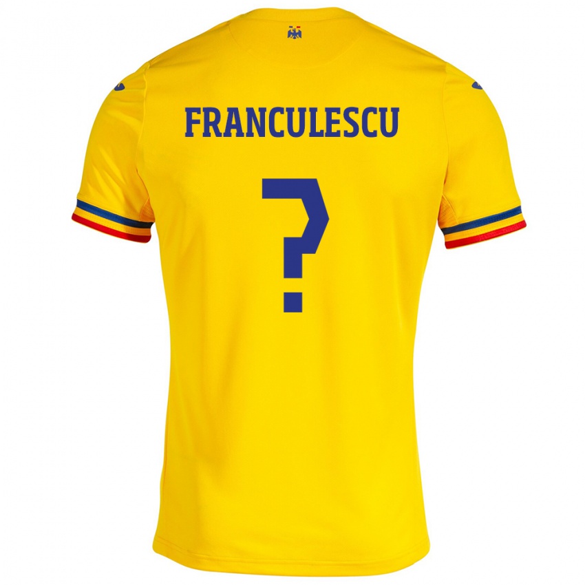 Damen Rumänische Adrian Frânculescu #0 Gelb Heimtrikot Trikot 24-26 T-Shirt Schweiz