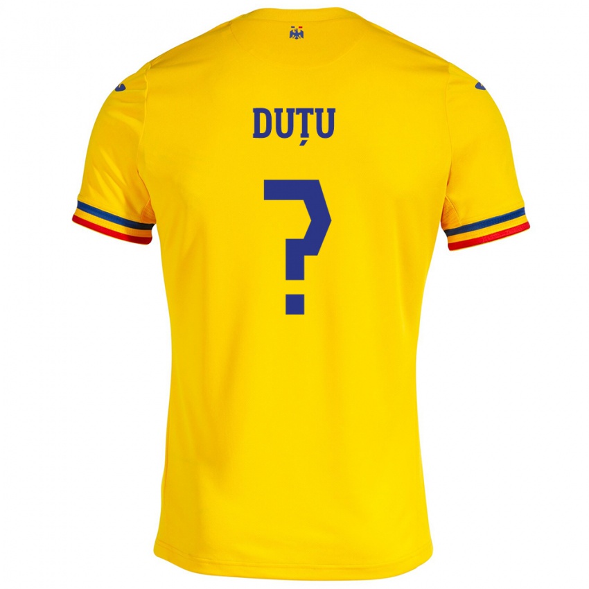 Damen Rumänische Matteo Duțu #0 Gelb Heimtrikot Trikot 24-26 T-Shirt Schweiz