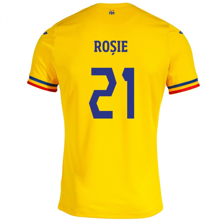 Damen Rumänische Genoveva Roșie #21 Gelb Heimtrikot Trikot 24-26 T-Shirt Schweiz