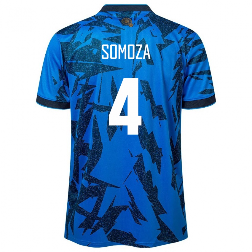 Damen El Salvador Néstor Somoza #4 Blau Heimtrikot Trikot 24-26 T-Shirt Schweiz