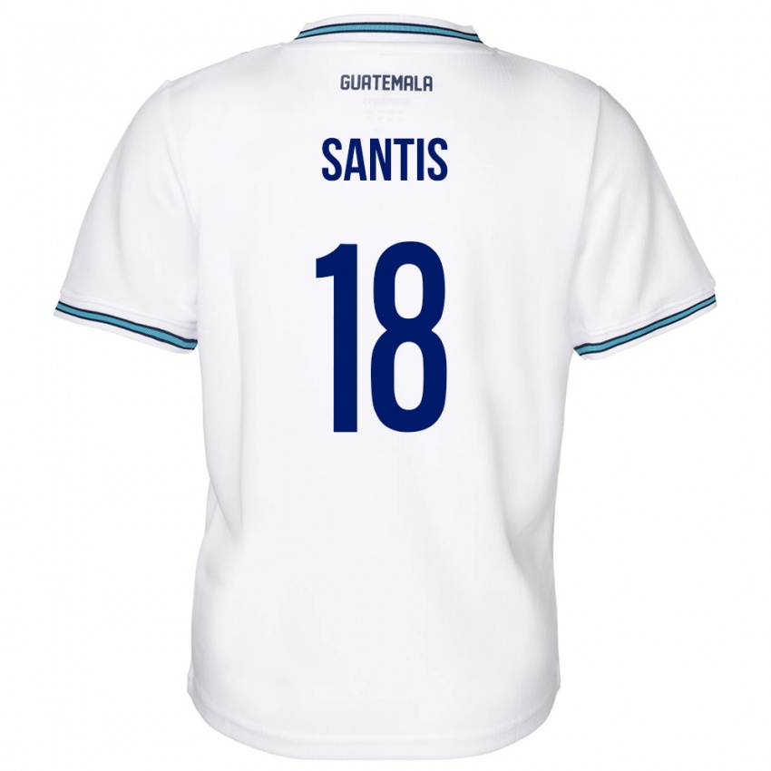 Damen Guatemala Óscar Santis #18 Weiß Heimtrikot Trikot 24-26 T-Shirt Schweiz