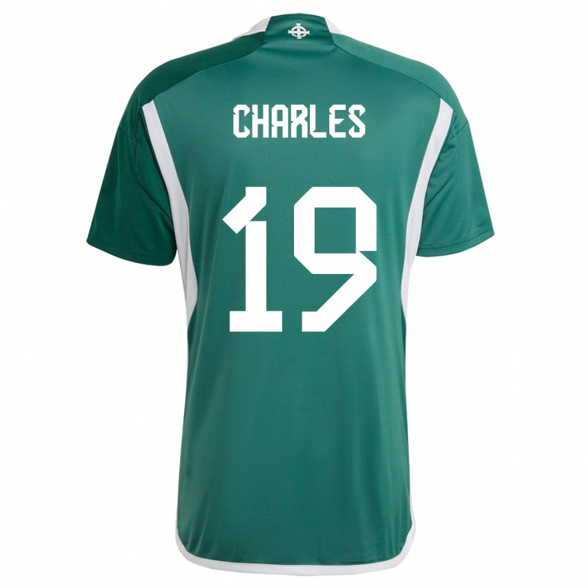 Femme Maillot Irlande Du Nord Shea Charles #19 Vert Tenues Domicile 24-26 T-Shirt Suisse