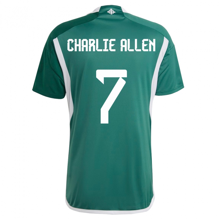 Femme Maillot Irlande Du Nord Charlie Allen #7 Vert Tenues Domicile 24-26 T-Shirt Suisse