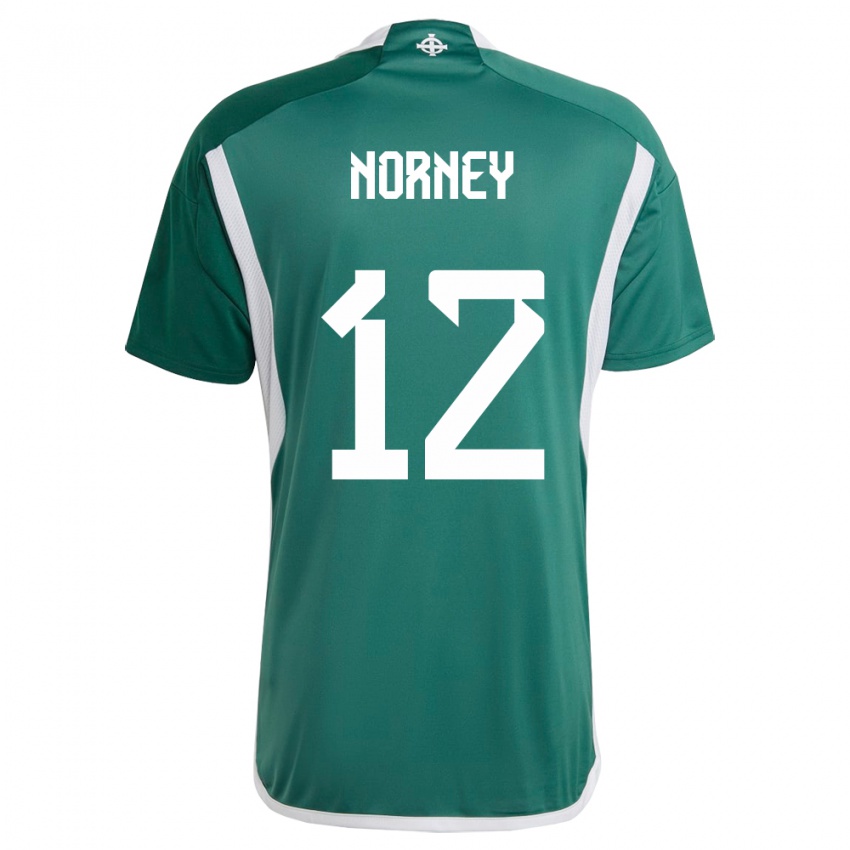 Femme Maillot Irlande Du Nord Rachael Norney #12 Vert Tenues Domicile 24-26 T-Shirt Suisse