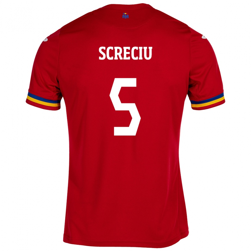 Damen Rumänische Vladimir Screciu #5 Rot Auswärtstrikot Trikot 24-26 T-Shirt Schweiz