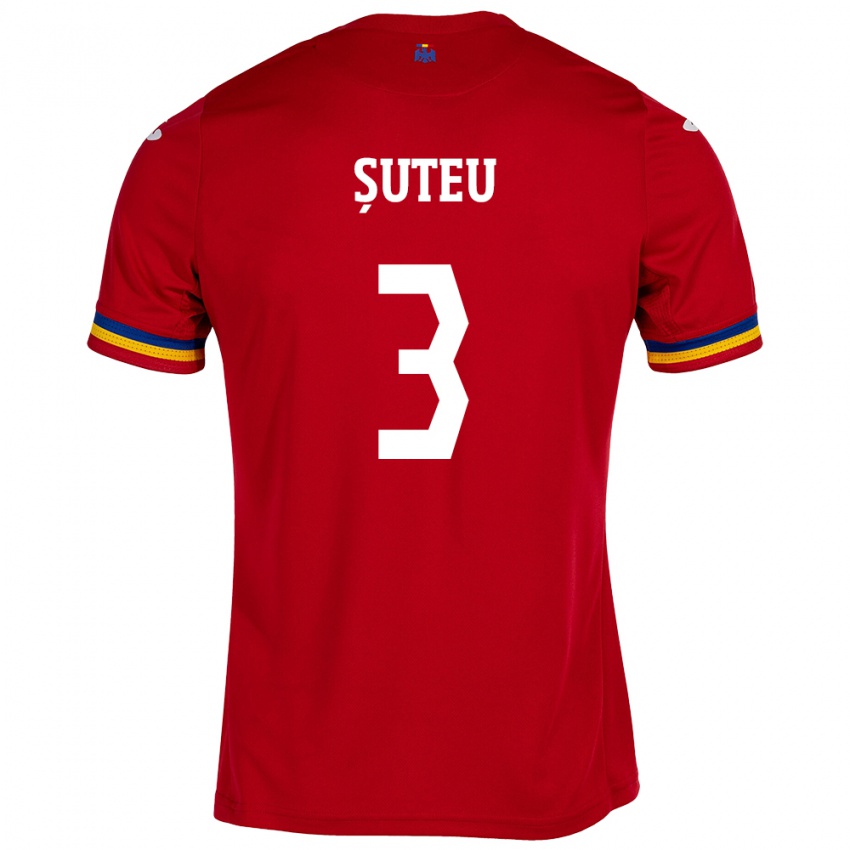 Damen Rumänische Alexandru Șuteu #3 Rot Auswärtstrikot Trikot 24-26 T-Shirt Schweiz