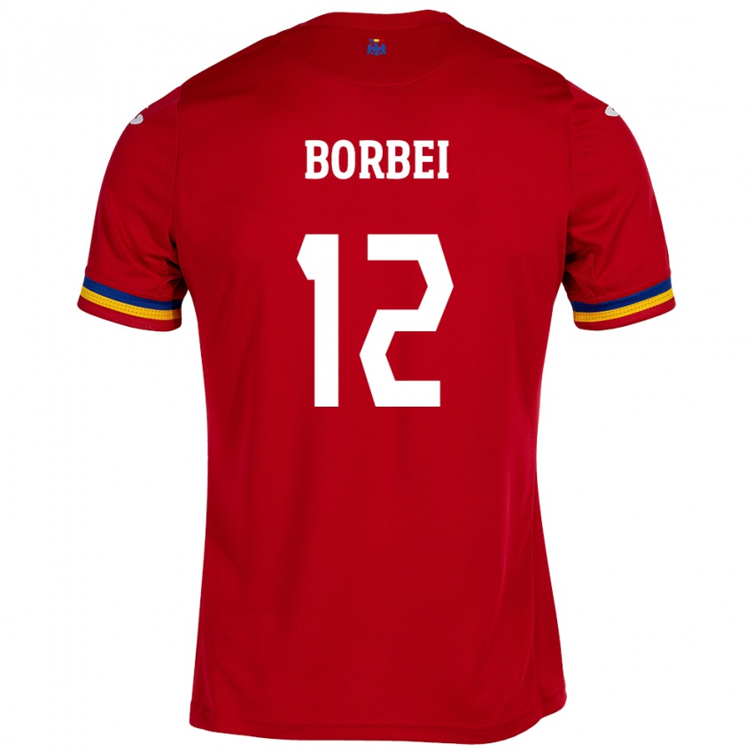 Damen Rumänische Alexandru Borbei #12 Rot Auswärtstrikot Trikot 24-26 T-Shirt Schweiz