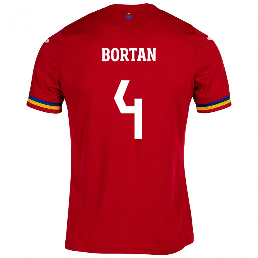 Damen Rumänische Ioana Bortan #4 Rot Auswärtstrikot Trikot 24-26 T-Shirt Schweiz