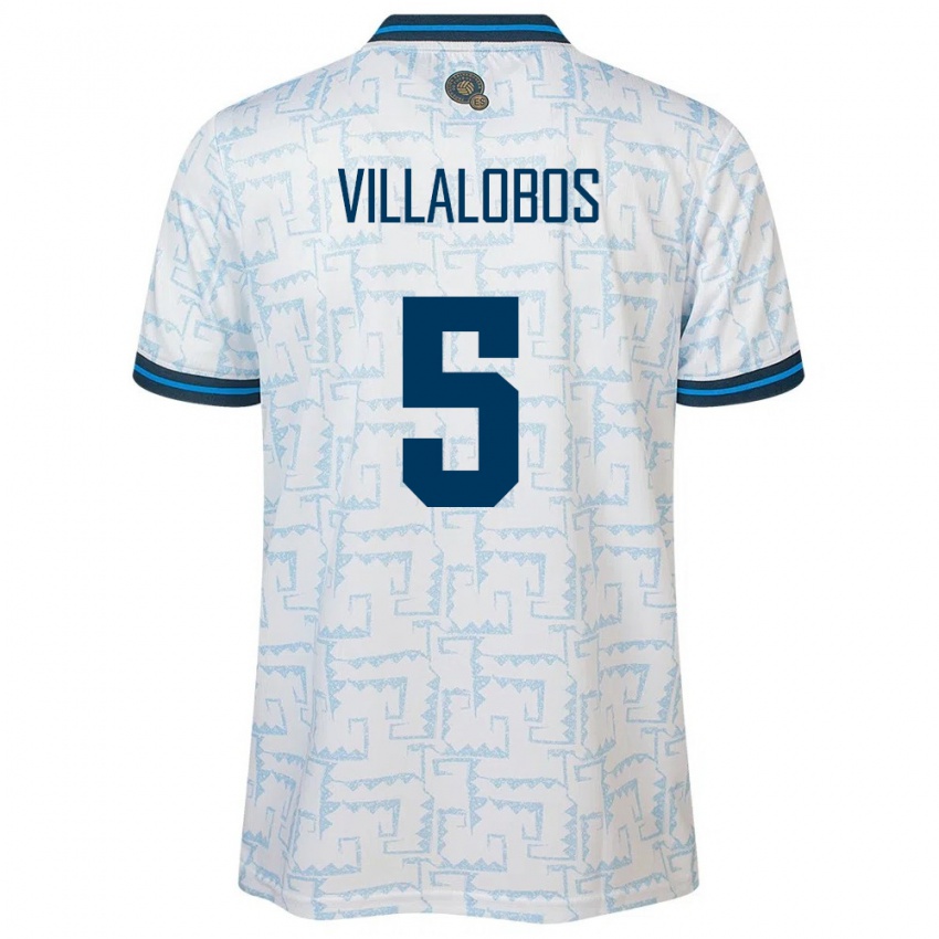 Damen El Salvador Kristian Villalobos #5 Weiß Auswärtstrikot Trikot 24-26 T-Shirt Schweiz