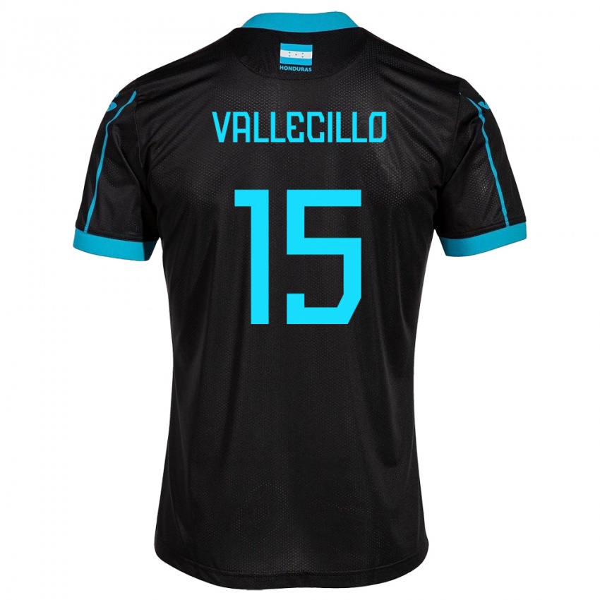 Damen Honduras Eric Vallecillo #15 Schwarz Auswärtstrikot Trikot 24-26 T-Shirt Schweiz