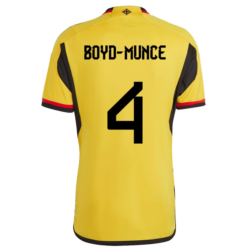 Damen Nordirland Caolan Boyd-Munce #4 Weiß Auswärtstrikot Trikot 24-26 T-Shirt Schweiz