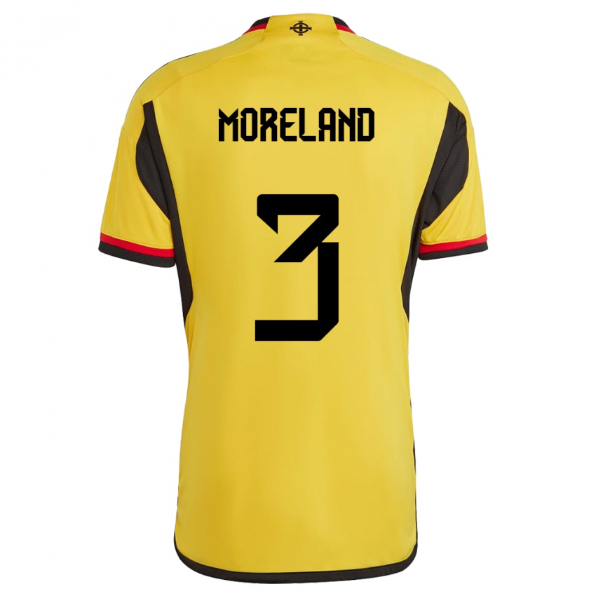 Damen Nordirland Calum Moreland #3 Weiß Auswärtstrikot Trikot 24-26 T-Shirt Schweiz