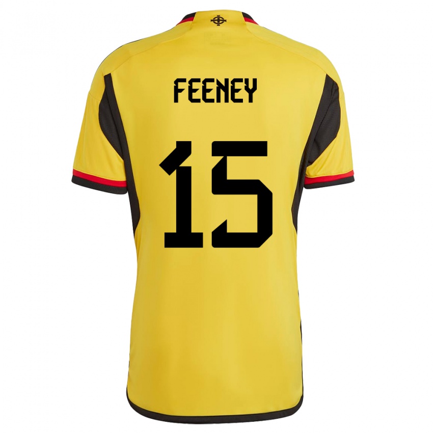 Damen Nordirland George Feeney #15 Weiß Auswärtstrikot Trikot 24-26 T-Shirt Schweiz