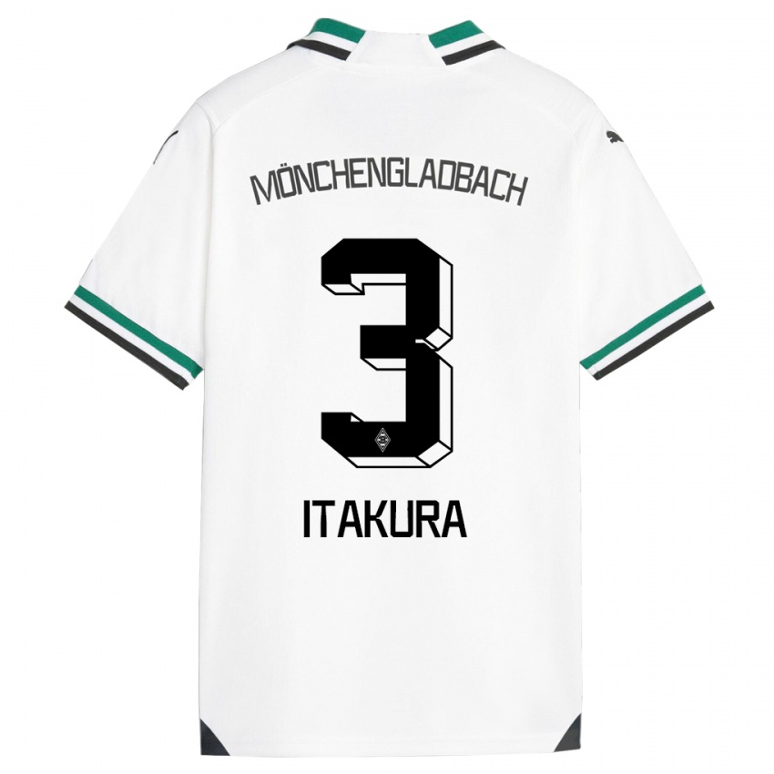 Kinder Ko Itakura #3 Weiß Grün Heimtrikot Trikot 2023/24 T-Shirt Schweiz