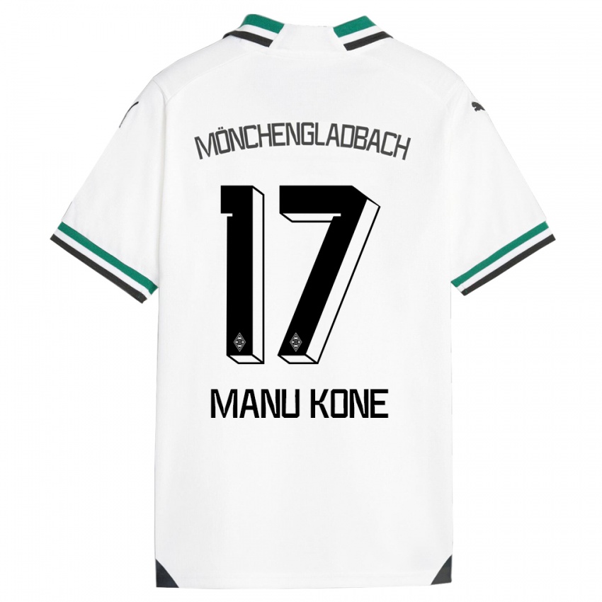 Kinder Manu Koné #17 Weiß Grün Heimtrikot Trikot 2023/24 T-Shirt Schweiz
