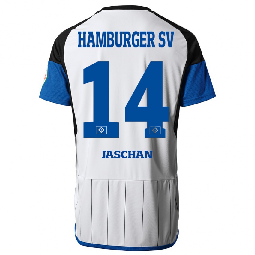 Kinder Endrik Jaschan #14 Weiß Heimtrikot Trikot 2023/24 T-Shirt Schweiz