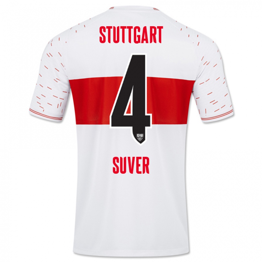 Kinder Jakov Suver #4 Weiß Heimtrikot Trikot 2023/24 T-Shirt Schweiz