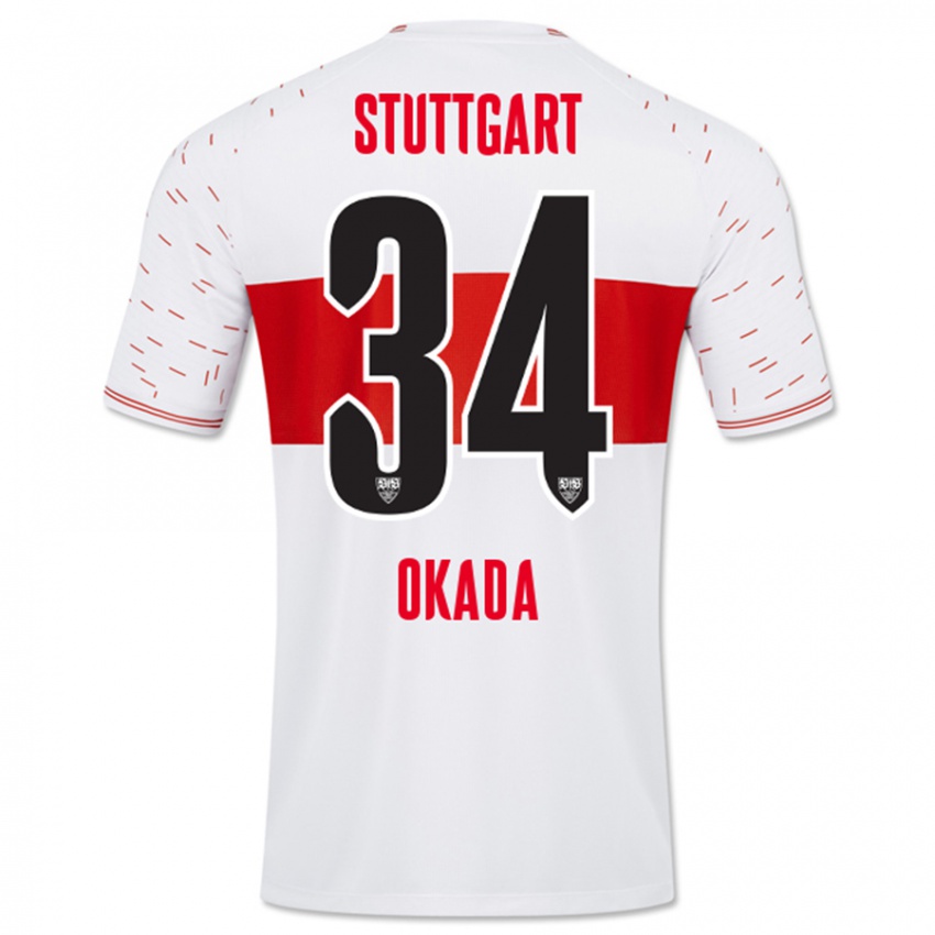 Kinder Rei Okada #34 Weiß Heimtrikot Trikot 2023/24 T-Shirt Schweiz