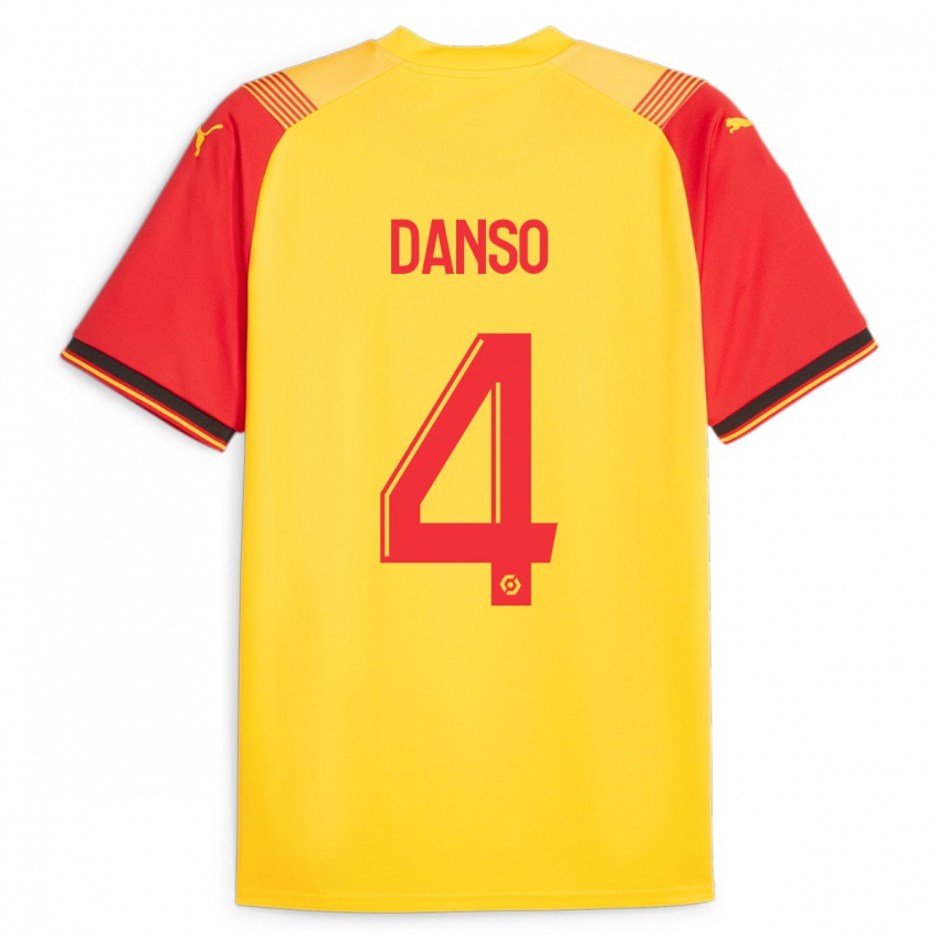 Kinder Kevin Danso #4 Gelb Heimtrikot Trikot 2023/24 T-Shirt Schweiz