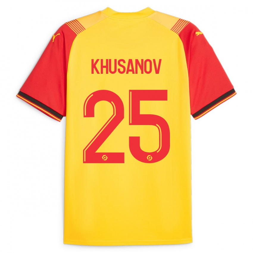 Kinder Abdukodir Khusanov #25 Gelb Heimtrikot Trikot 2023/24 T-Shirt Schweiz