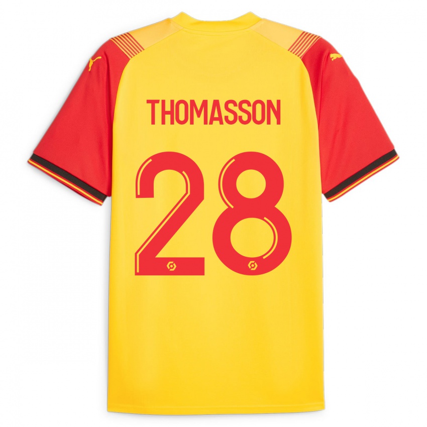 Kinder Adrien Thomasson #28 Gelb Heimtrikot Trikot 2023/24 T-Shirt Schweiz