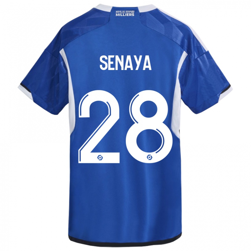 Kinder Marvin Senaya #28 Blau Heimtrikot Trikot 2023/24 T-Shirt Schweiz