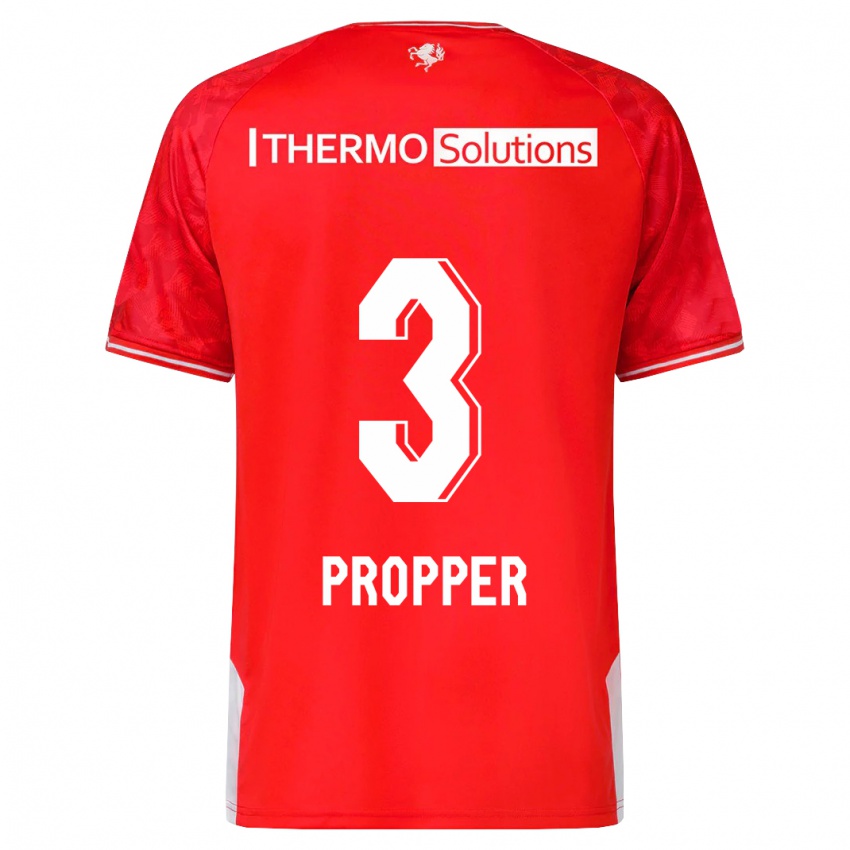 Kinder Robin Pröpper #3 Rot Heimtrikot Trikot 2023/24 T-Shirt Schweiz