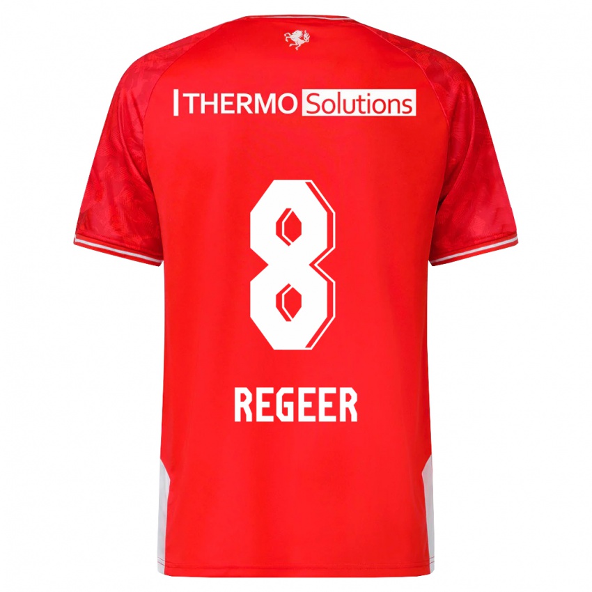 Kinder Youri Regeer #8 Rot Heimtrikot Trikot 2023/24 T-Shirt Schweiz