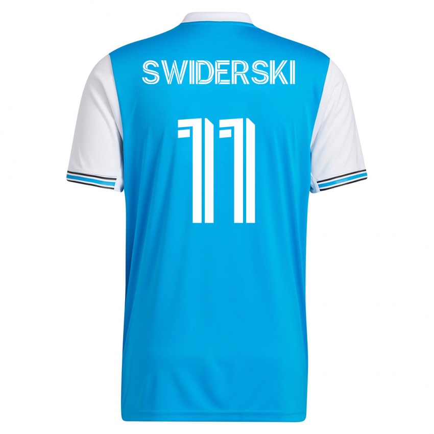 Kinder Karol Swiderski #11 Blau Heimtrikot Trikot 2023/24 T-Shirt Schweiz