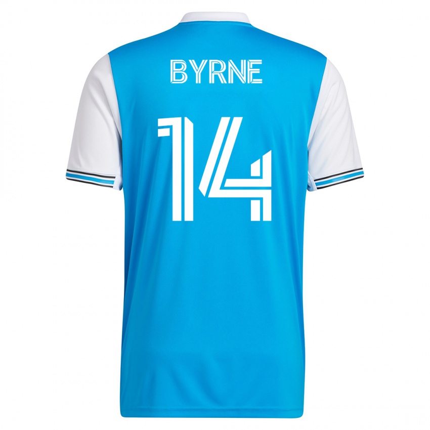 Kinder Nathan Byrne #14 Blau Heimtrikot Trikot 2023/24 T-Shirt Schweiz