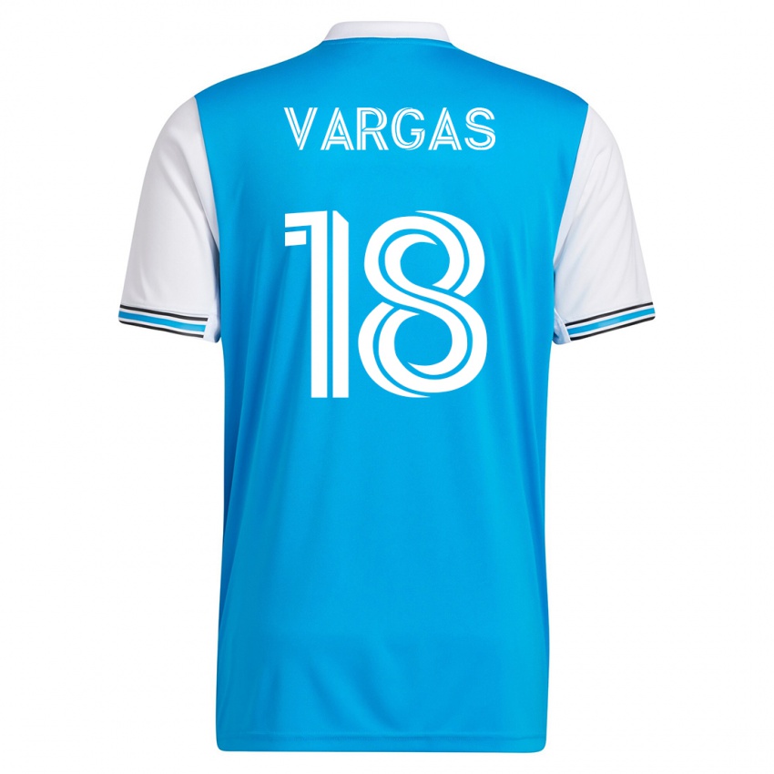 Kinder Kerwin Vargas #18 Blau Heimtrikot Trikot 2023/24 T-Shirt Schweiz