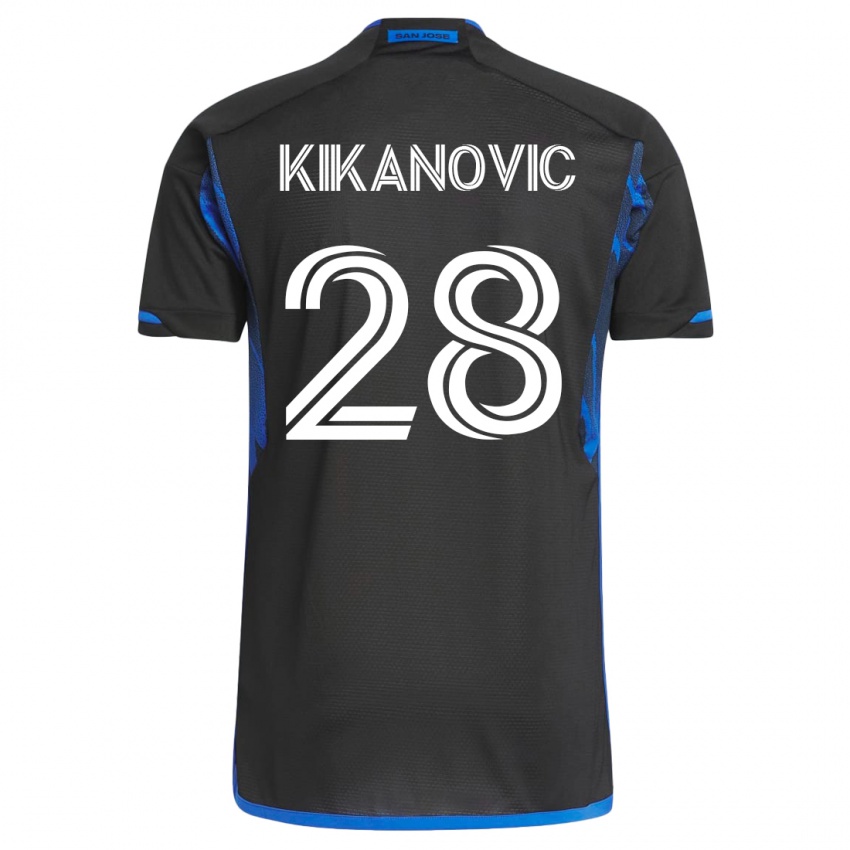 Kinder Benjamin Kikanovic #28 Blau Schwarz Heimtrikot Trikot 2023/24 T-Shirt Schweiz
