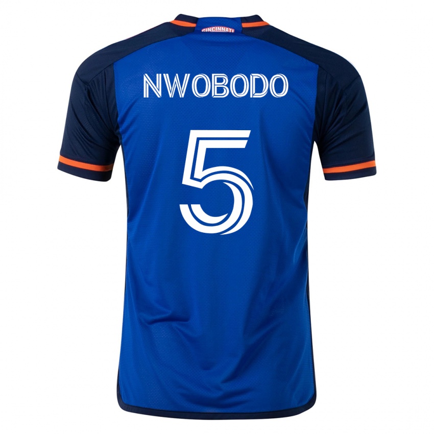 Kinder Obinna Nwobodo #5 Blau Heimtrikot Trikot 2023/24 T-Shirt Schweiz