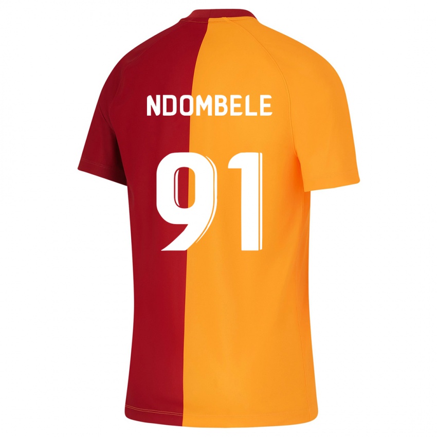 Kinder Tanguy Ndombele #91 Orangefarben Heimtrikot Trikot 2023/24 T-Shirt Schweiz