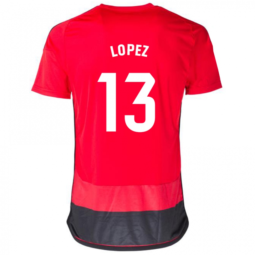 Kinder Luis López #13 Rot Schwarz Heimtrikot Trikot 2023/24 T-Shirt Schweiz