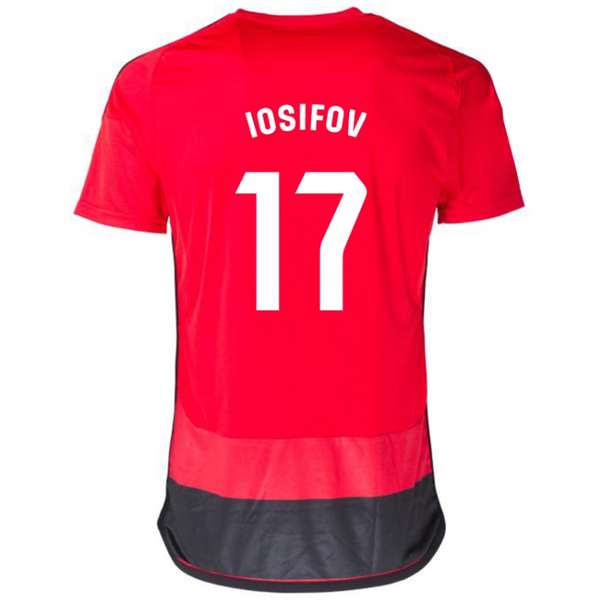 Kinder Nikita Iosifov #17 Rot Schwarz Heimtrikot Trikot 2023/24 T-Shirt Schweiz