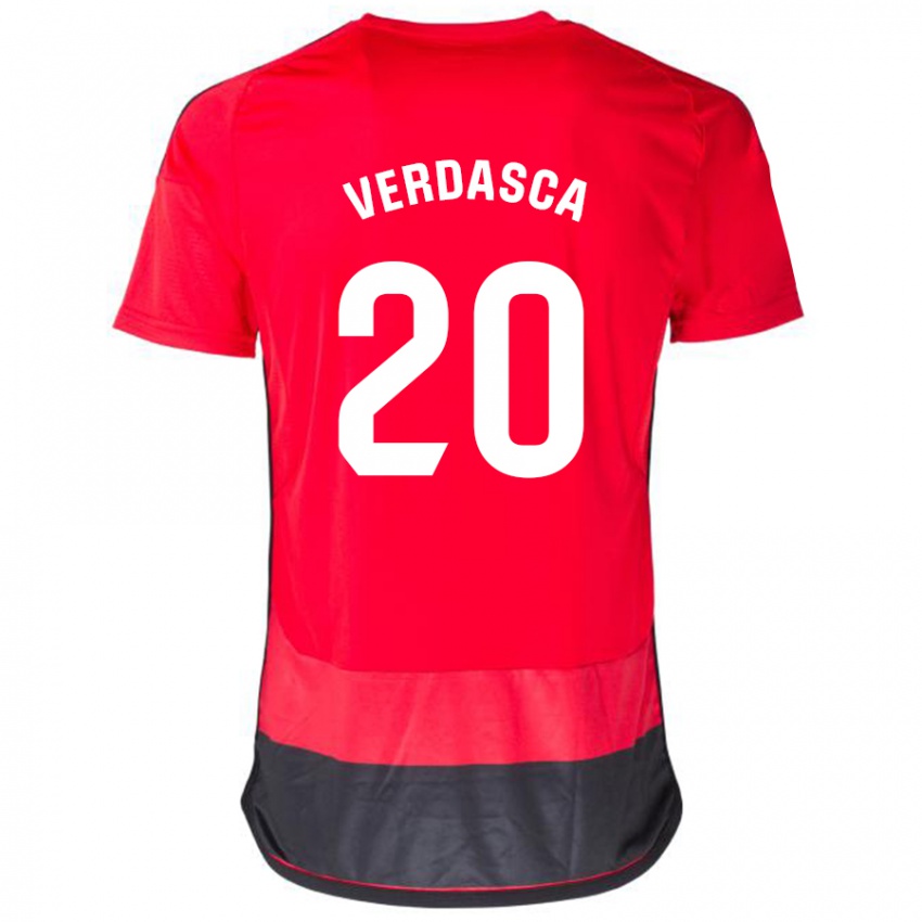 Kinder Diogo Verdasca #20 Rot Schwarz Heimtrikot Trikot 2023/24 T-Shirt Schweiz