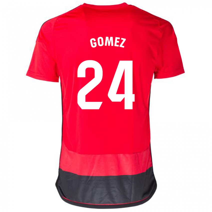 Kinder Jonathan Gómez #24 Rot Schwarz Heimtrikot Trikot 2023/24 T-Shirt Schweiz