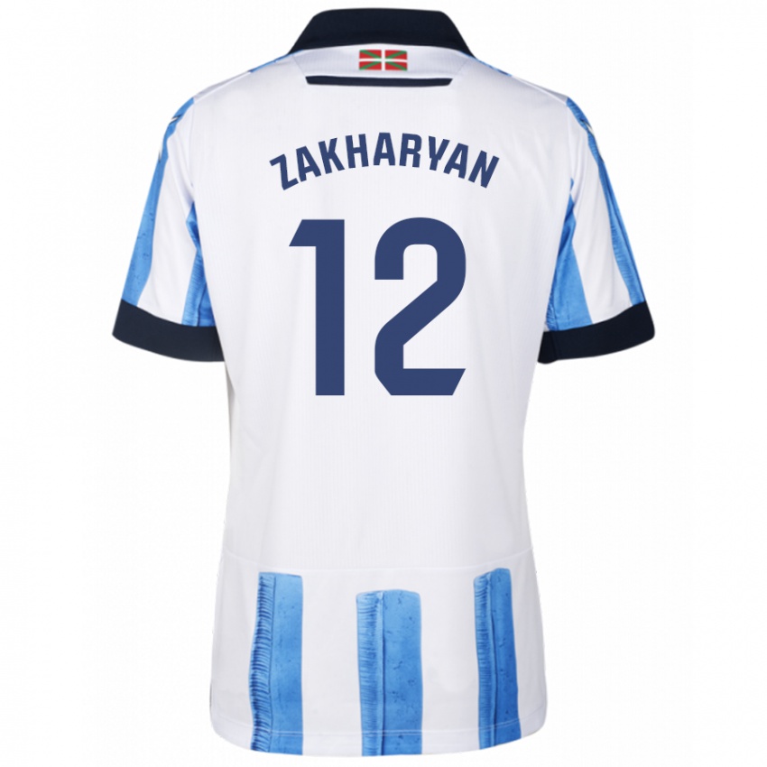 Kinder Arsen Zakharyan #12 Blau Weiss Heimtrikot Trikot 2023/24 T-Shirt Schweiz