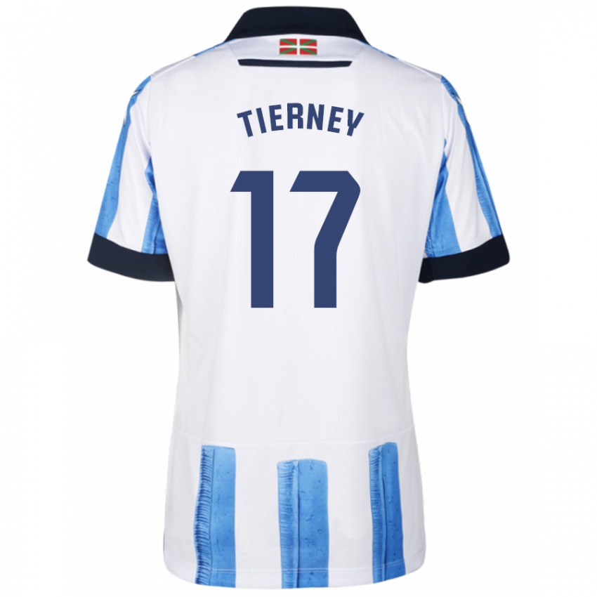 Kinder Kieran Tierney #17 Blau Weiss Heimtrikot Trikot 2023/24 T-Shirt Schweiz