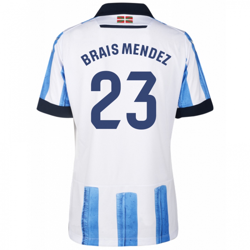 Kinder Brais Méndez #23 Blau Weiss Heimtrikot Trikot 2023/24 T-Shirt Schweiz