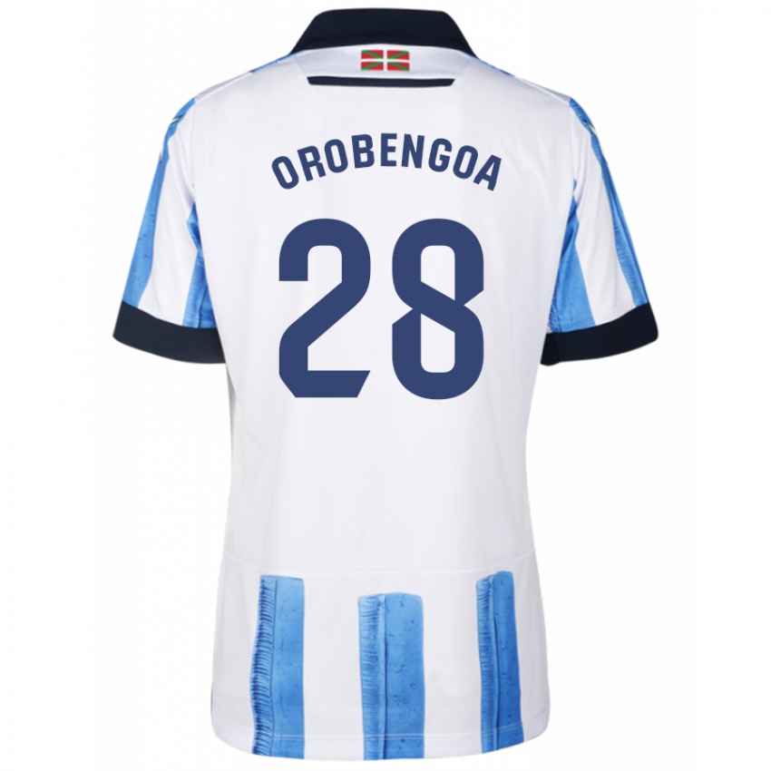 Kinder Ekain Orobengoa #28 Blau Weiss Heimtrikot Trikot 2023/24 T-Shirt Schweiz
