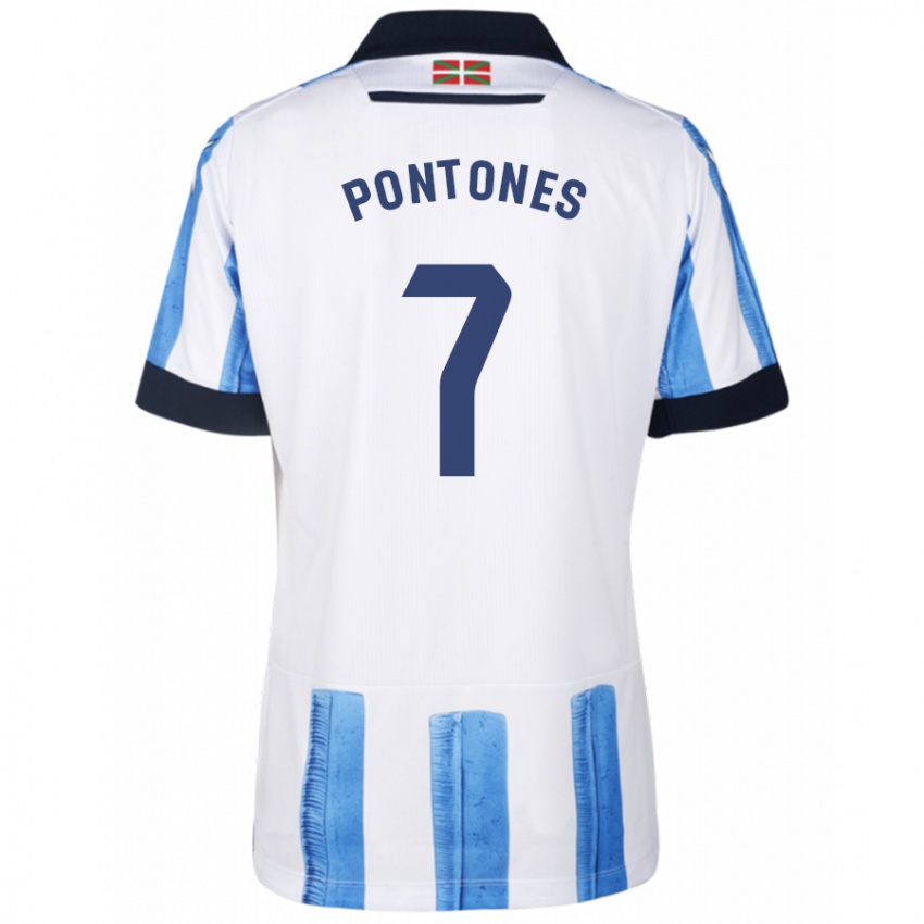 Kinder Juan Carlos Pontones #7 Blau Weiss Heimtrikot Trikot 2023/24 T-Shirt Schweiz